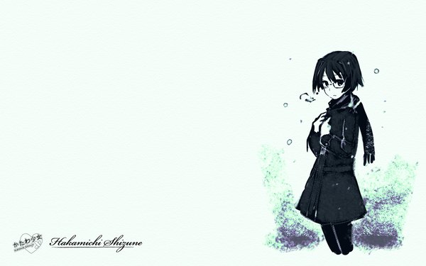 Anime picture 1280x800 with katawa shoujo hakamichi shizune simple background wide image snow