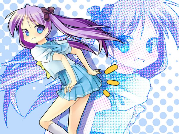 Anime picture 1024x768 with lucky star kyoto animation hiiragi kagami zoom layer girl