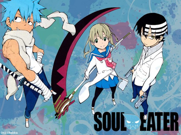 Anime picture 1280x960 with soul eater studio bones maka albarn death the kid black star multicolored hair two-tone hair streaked hair tagme