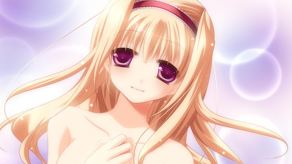Anime picture 1024x576 with fortuna rhapsody long hair blonde hair wide image game cg pink eyes girl hairband
