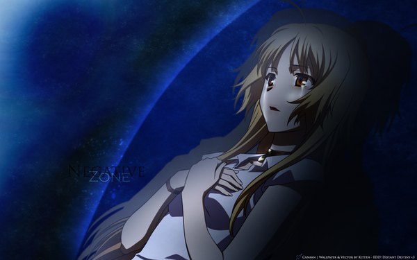 Anime picture 1920x1200 with canaan type-moon oosawa maria highres wide image signed blue background