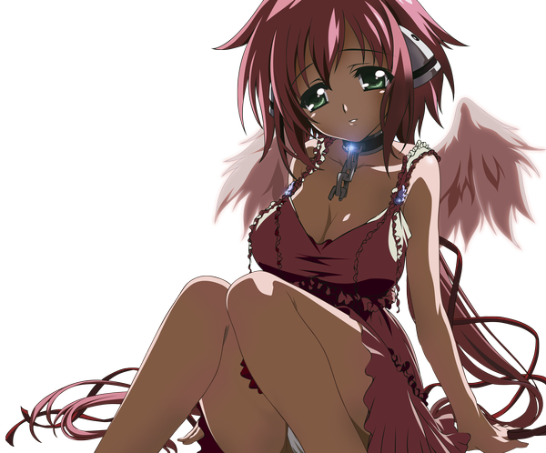 Anime picture 3300x2744 with sora no otoshimono ikaros single looking at viewer highres breasts light erotic large breasts sitting twintails green eyes pink hair absurdres very long hair light smile pantyshot low twintails pantyshot sitting transparent background vector