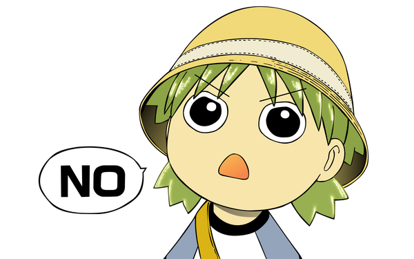 Anime picture 1680x1050 with yotsubato koiwai yotsuba single looking at viewer fringe short hair open mouth wide image white background green hair black eyes text close-up angry frown girl hat t-shirt speech bubble child (children)