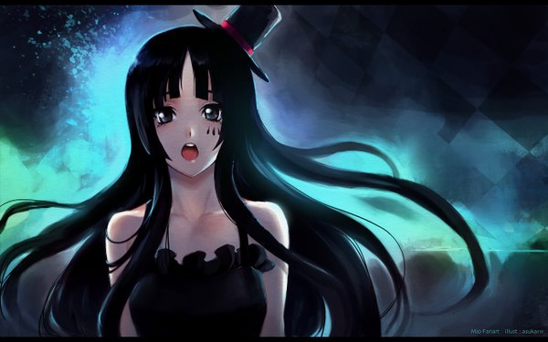 Anime picture 1280x800 with k-on! kyoto animation akiyama mio asuka111 long hair black hair wide image