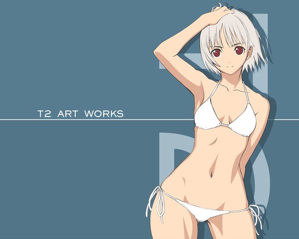 Anime picture 1280x1024 with tony taka light erotic girl swimsuit bikini white bikini