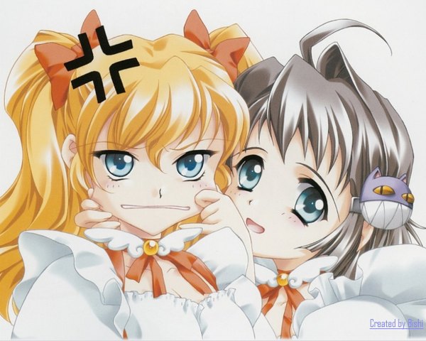 Anime picture 1280x1024 with kimi ga nozomu eien tamano mayu multiple girls waitress anger vein girl 2 girls tagme daikuji ayu
