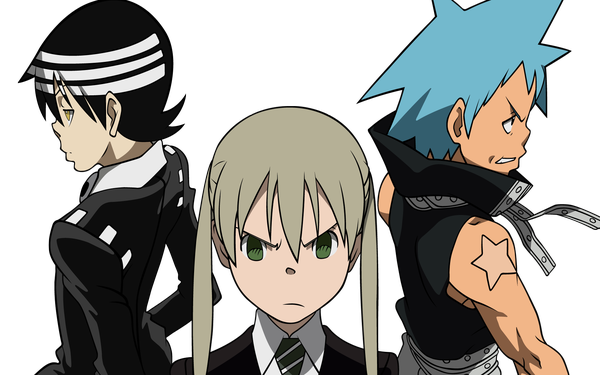 Anime picture 1920x1200 with soul eater studio bones maka albarn death the kid black star highres wide image multicolored hair two-tone hair streaked hair transparent background spiked hair tagme