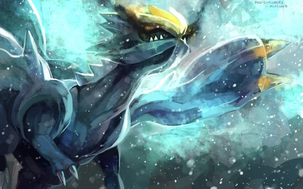 Anime picture 1920x1200 with pokemon nintendo kyurem glitchedpuppet single highres wide image teeth fang (fangs) no people gen 5 pokemon claws pokemon (creature)
