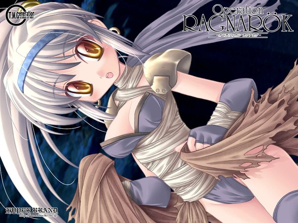 Anime picture 1600x1200 with ragnarok online ishihara masumi light erotic silver hair ponytail assassin girl hairband