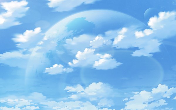 Anime picture 1200x750 with original mary (pixiv) wide image sky cloud (clouds) silhouette star (stars) planet