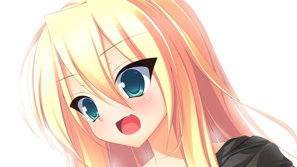 Anime picture 1280x720 with tiny dungeon (game) rosebleu long hair open mouth blue eyes blonde hair wide image game cg girl