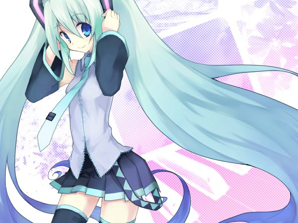 Anime picture 1024x768 with vocaloid hatsune miku koto (colorcube) girl tagme
