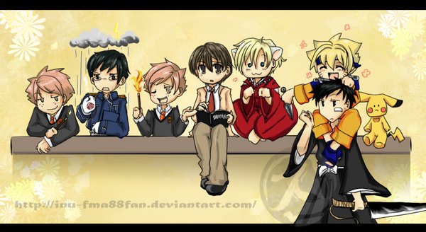 Anime picture 1772x971 with naruto bleach pokemon fullmetal alchemist death note harry potter inuyasha ouran high school host club studio pierrot nintendo naruto (series) studio bones madhouse fujioka haruhi suou tamaki hitachiin kaoru hitachiin hikaru ootori kyouya haninozuka mitsukuni morinozuka takashi