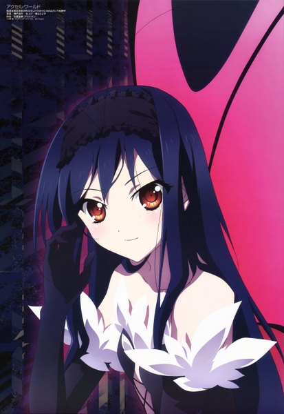 Anime picture 4087x5929 with accel world sunrise (studio) megami magazine kuroyukihime long hair tall image looking at viewer highres red eyes blue hair absurdres official art insect wings butterfly wings girl dress gloves elbow gloves