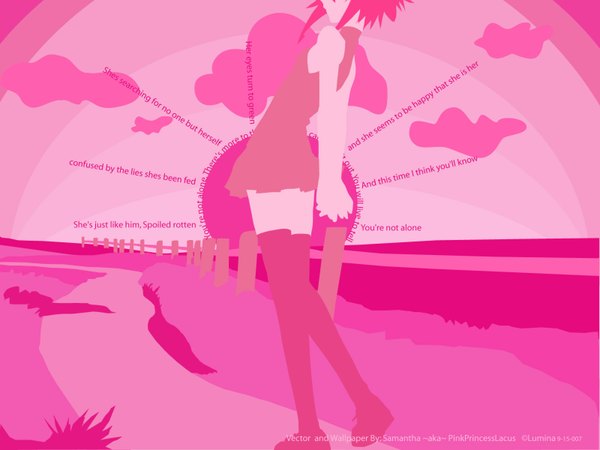 Anime picture 1600x1200 with mahou shoujo ai kagano ai hakua ugetsu pink background tagme