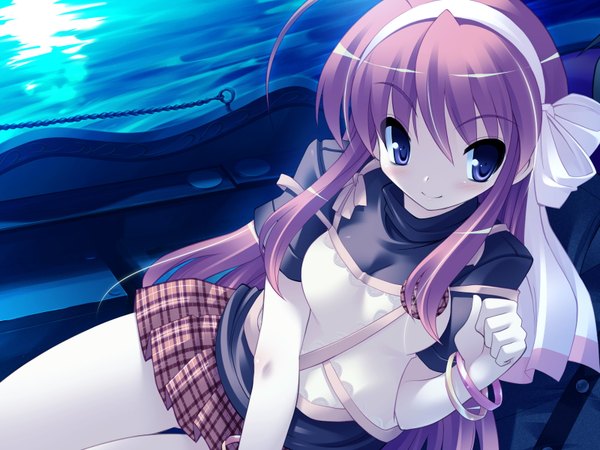 Anime picture 1600x1200 with primary (game) prim rina oaklane long hair purple eyes game cg red hair girl