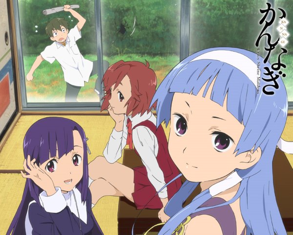 Anime picture 1280x1024 with kannagi nagi (kannagi) zange aoba tsugumi mikuriya jin