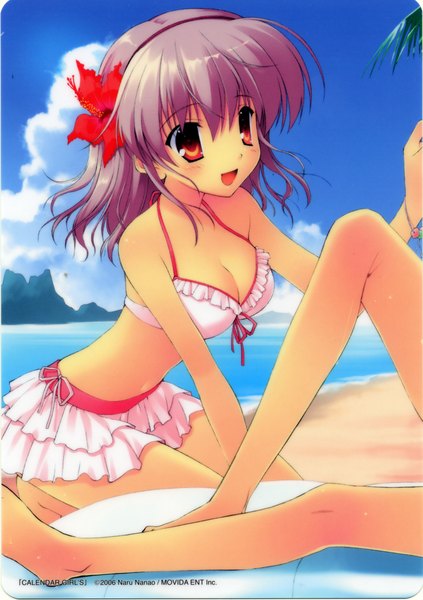 Anime picture 1273x1805 with itou noiji nanao naru tall image light erotic cropped swimsuit bikini white bikini bikini skirt