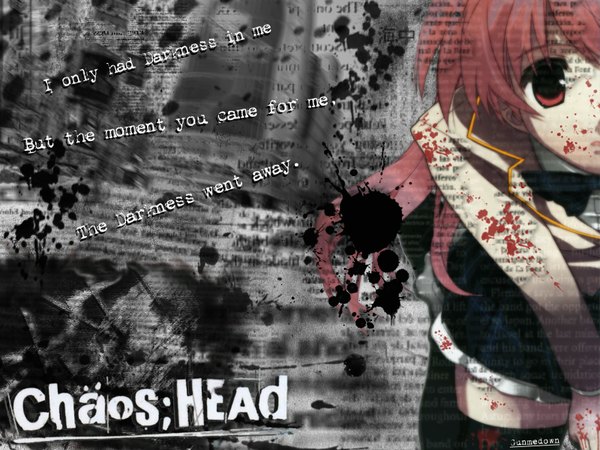 Anime picture 1600x1200 with chaos;head sakihata rimi copyright name blood tagme