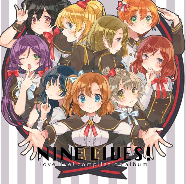 Anime picture 1210x1200 with love live! school idol project sunrise (studio) love live! nishikino maki yazawa nico toujou nozomi minami kotori ayase eli sonoda umi kousaka honoka hoshizora rin koizumi hanayo shigure ui long hair looking at viewer blush fringe short hair open mouth black hair