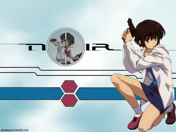 Anime picture 1024x768 with noir yumura kirika serafuku gun tagme