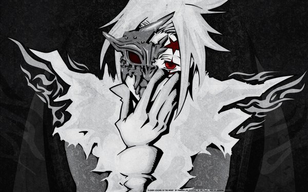Anime picture 1920x1200 with d.gray-man allen walker highres red eyes wide image grey hair monochrome vector