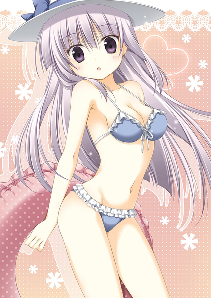 Anime-Bild 1451x2048 mit alice or alice airi (alice or alice) korie riko single long hair tall image looking at viewer blush fringe breasts open mouth light erotic simple background large breasts standing purple eyes holding cleavage grey hair :o