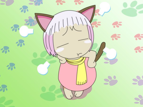 Anime picture 1600x1200 with jungle wa itsumo hale nochi guu guu animal ears cat girl vector girl