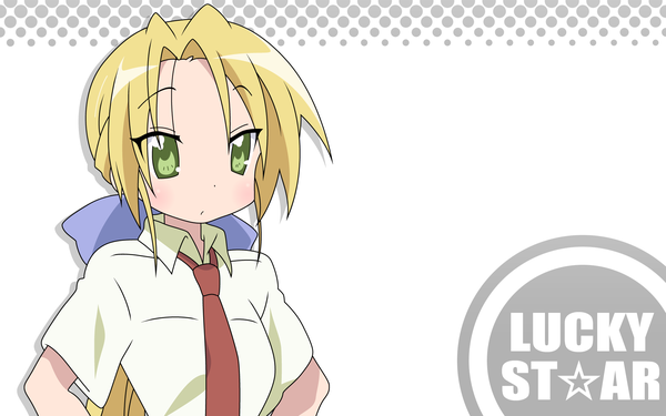 Anime picture 1920x1200 with lucky star kyoto animation kuroi nanako highres wide image white background girl