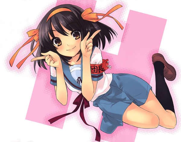 Anime picture 2251x1770 with suzumiya haruhi no yuutsu kyoto animation suzumiya haruhi itou noiji highres official art girl