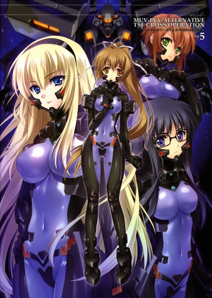 Anime picture 3555x5000 with muv-luv alternative schwarzesmarken muv-luv irisdina bernhard katia waldheim gretel jeckeln anett hosenfeld long hair tall image looking at viewer highres short hair breasts blue eyes light erotic black hair blonde hair brown hair multiple girls brown eyes