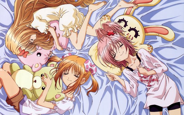 Anime picture 1920x1200 with shugo chara! hinamori amu mashiro rima yuiki yaya peach-pit highres wide image pajamas