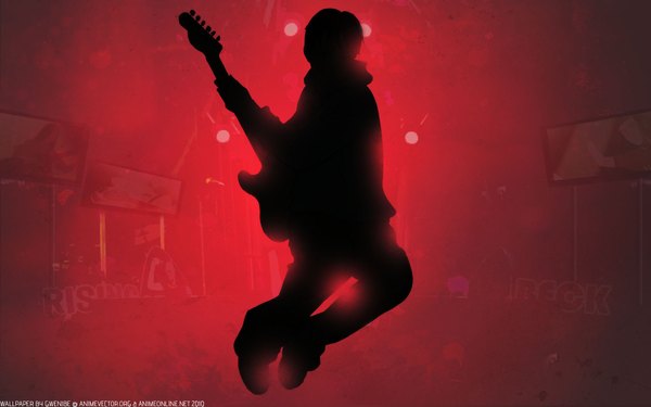 Anime picture 1680x1050 with beck madhouse tanaka yukio wide image red background music guitar