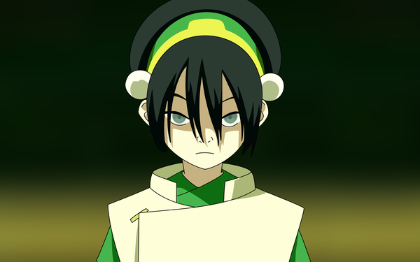 Аниме картинка 2560x1600 с аватар: легенда об аанге nickelodeon toph beifong один (одна) смотрит на зрителя высокое разрешение короткие волосы чёрные волосы простой фон широкое изображение серые глаза обои на рабочий стол градиентный фон портрет векторная графика мужчина повязка на волосы