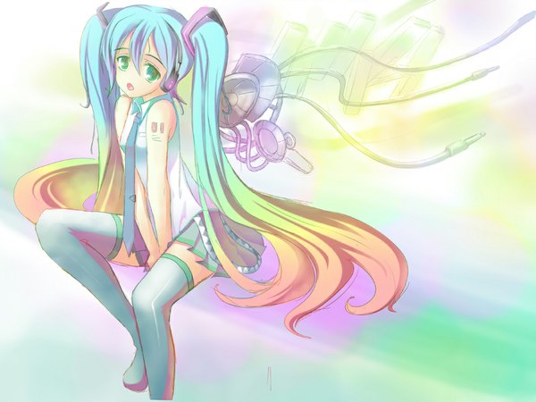 Anime picture 1065x800 with vocaloid hatsune miku girl tagme