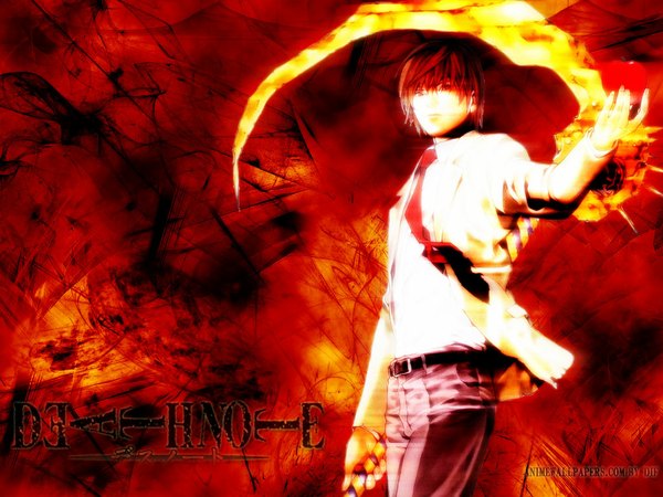 Anime picture 1024x768 with death note madhouse yagami light tagme