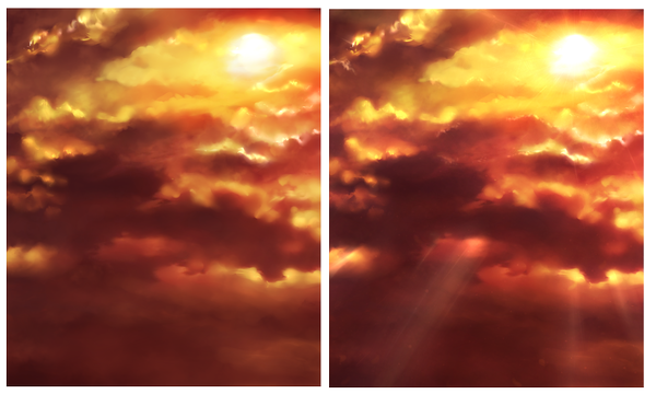 Anime picture 2000x1200 with rin-shiba highres wide image sky cloud (clouds) sunlight multiview no people framed sun