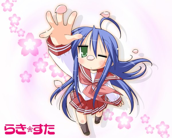 Anime picture 1280x1024 with lucky star kyoto animation izumi konata girl serafuku