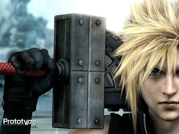 Anime picture 1024x768 with final fantasy vii advent children final fantasy final fantasy vii square enix cloud strife realistic