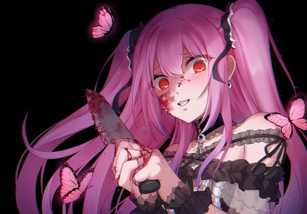 Anime picture 1500x1048 with virtual youtuber hololive uruha rushia uruha rushia (3rd costume) ryu.o single long hair looking at viewer blush fringe simple background smile hair between eyes red eyes bare shoulders holding payot pink hair upper body two side up