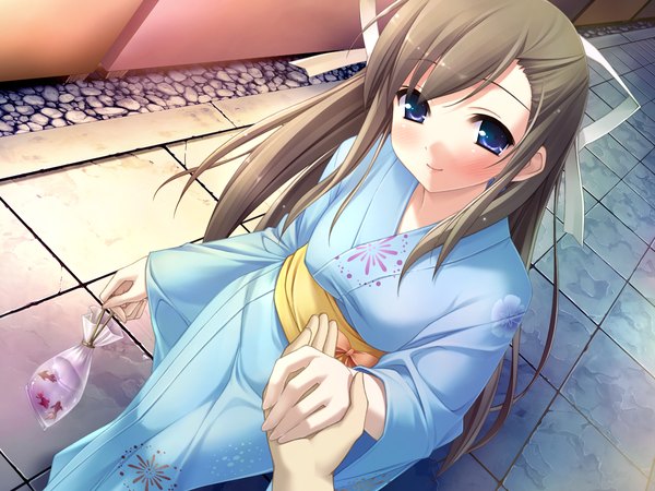 Anime picture 1600x1200 with natsu no ame miyazawa midori kantoku japanese clothes wallpaper kimono