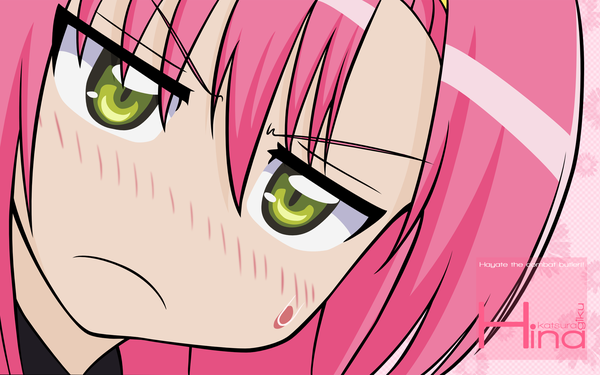 Anime picture 1920x1200 with hayate no gotoku! katsura hinagiku highres wide image green eyes pink hair close-up vector