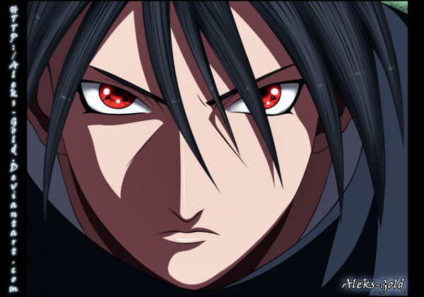 Anime picture 1096x768 with naruto studio pierrot naruto (series) uchiha itachi aleks-gold single short hair black hair red eyes coloring close-up face akatsuki sharingan boy