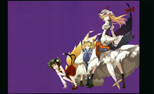 Anime picture 9839x6032 with touhou yakumo yukari yakumo ran chen shingo (missing link) highres wide image girl