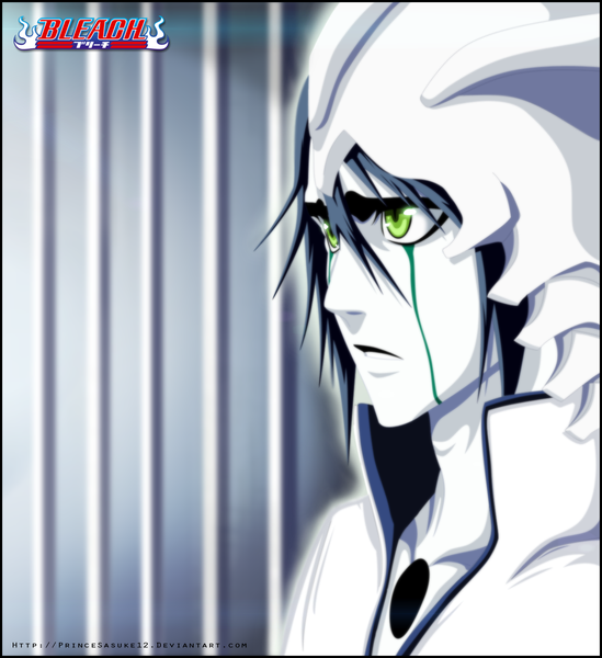 Anime picture 1324x1447 with bleach studio pierrot ulquiorra schiffer akira-12 single tall image short hair black hair green eyes japanese clothes inscription coloring portrait face paint espada boy kimono mask