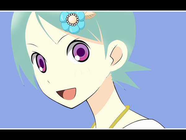 Anime picture 1600x1200 with sayonara zetsubou sensei shaft (studio) fuura kafuka blue background tagme