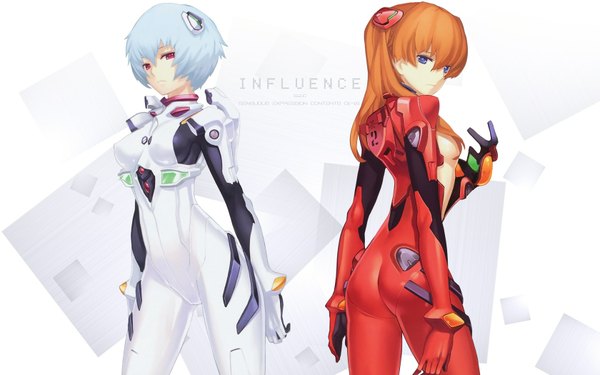 Anime picture 1680x1050 with neon genesis evangelion gainax soryu asuka langley ayanami rei wide image pilot suit