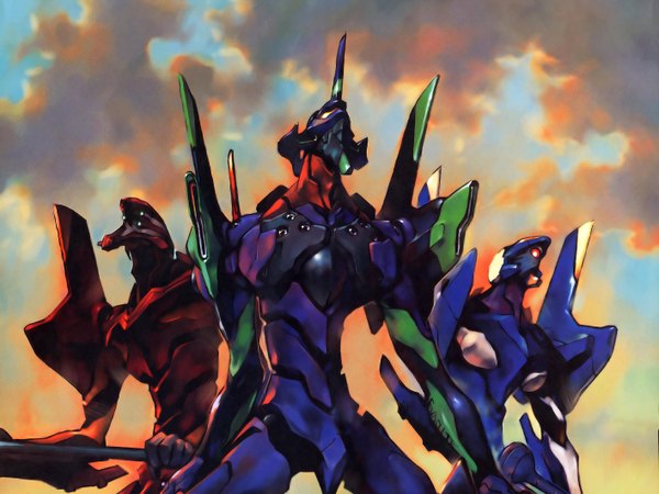 Anime picture 2830x2123 with neon genesis evangelion gainax eva 02 eva 01 eva 00 highres wallpaper mecha