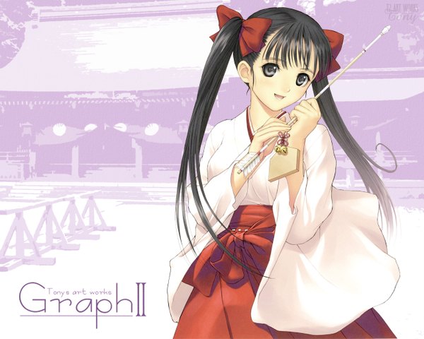 Anime picture 1280x1024 with tony taka japanese clothes miko girl tagme