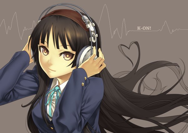 Anime picture 1200x849 with k-on! kyoto animation akiyama mio kunieda headphones